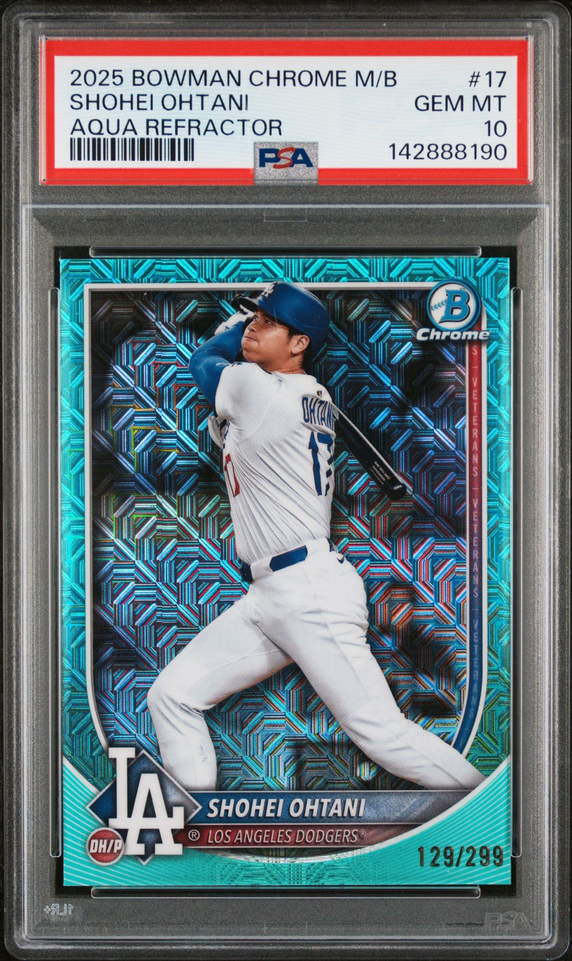 2025 Bowman Chrome Mega Box Shohei Ohtani #17 (Aqua Refractor) Gem Mt 10 front