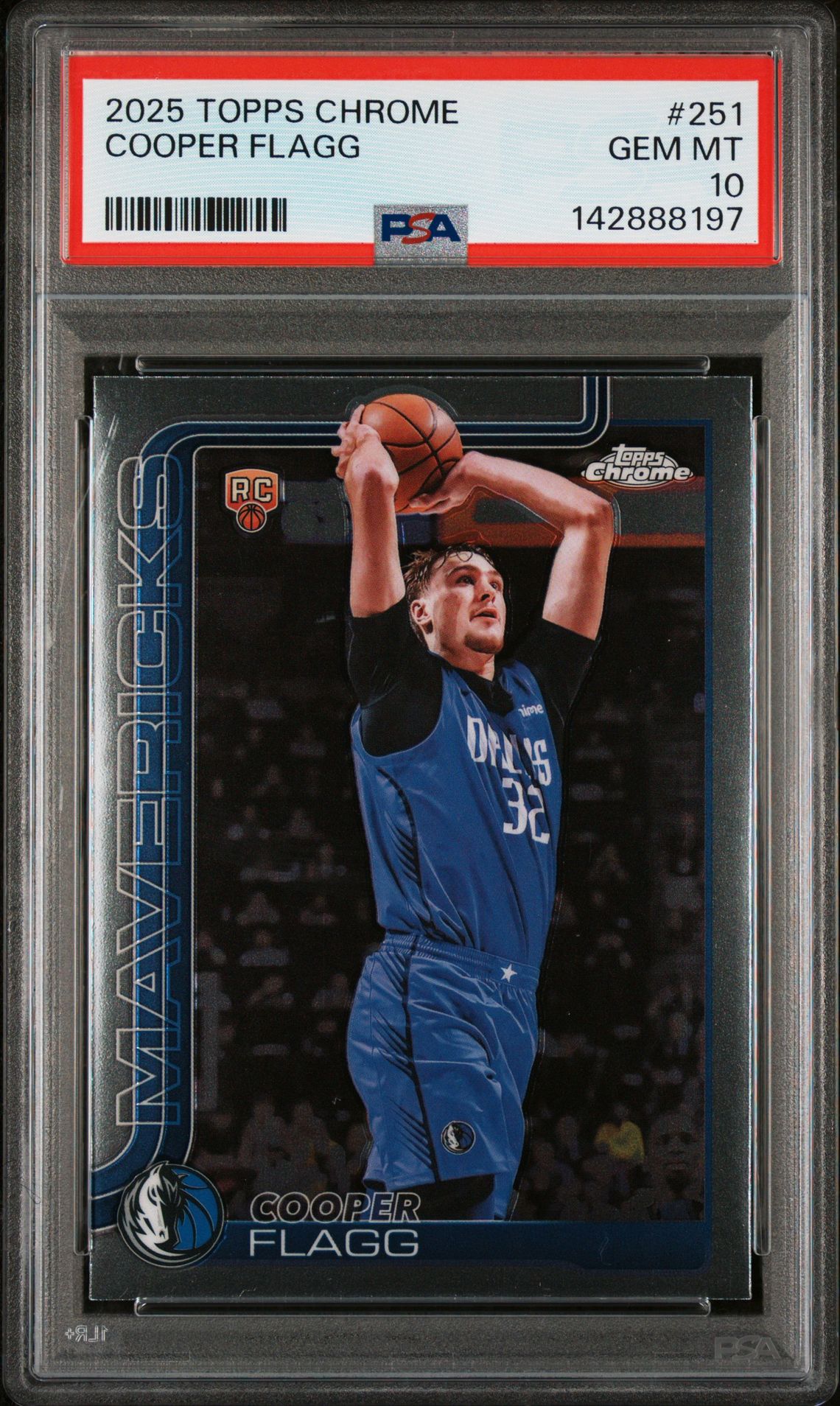 2025 Topps Chrome Cooper Flagg #251 Gem Mt 10 front