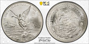 1996-Mo 1/4 oz Libertad Ag MS68