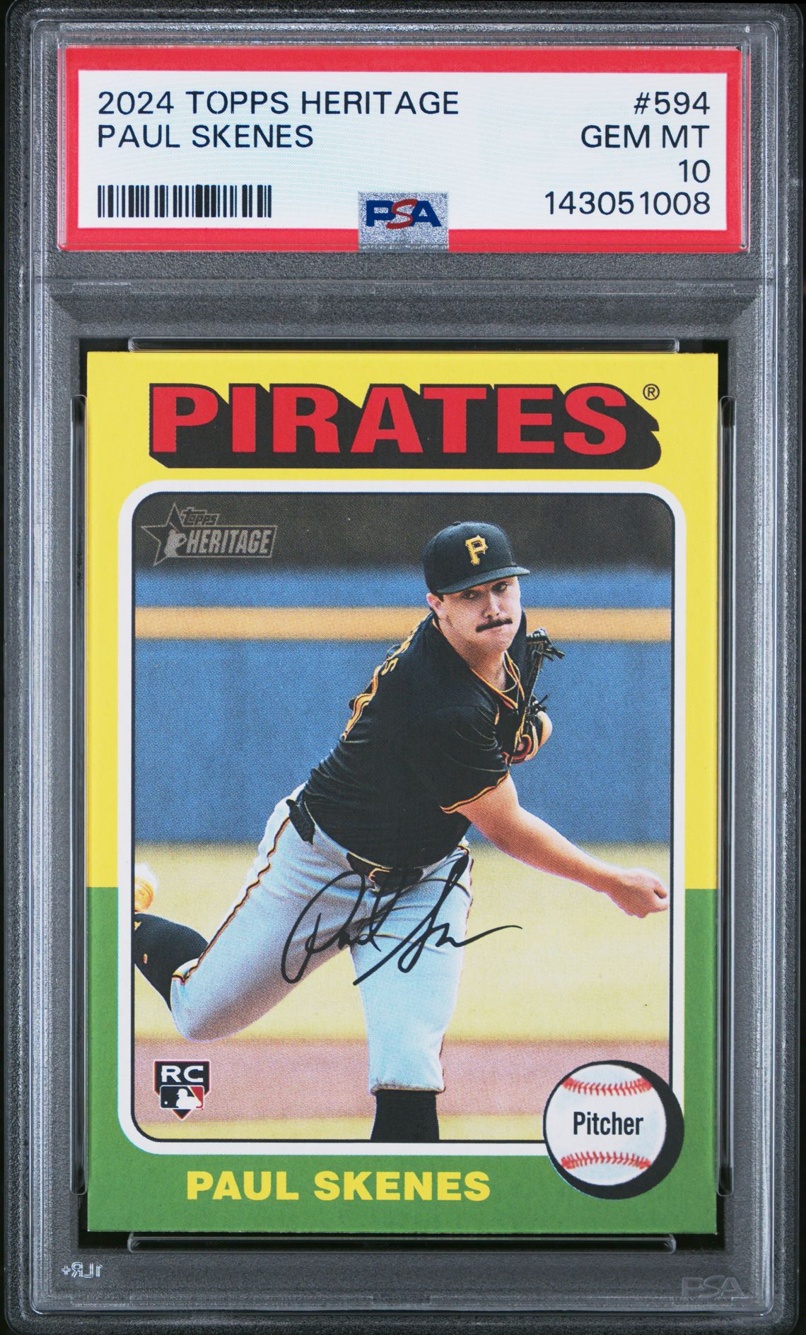 2024 Topps Heritage Paul Skenes #594 Gem Mt 10 front