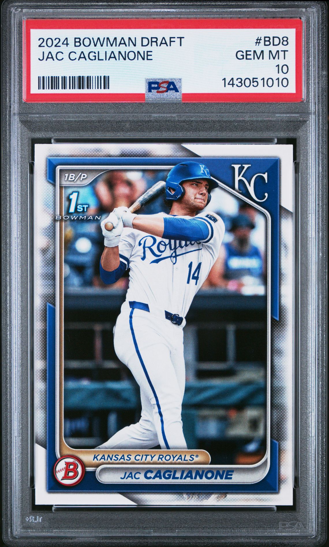 2024 Bowman Draft Jac Caglianone #Bd8 Gem Mt 10 front