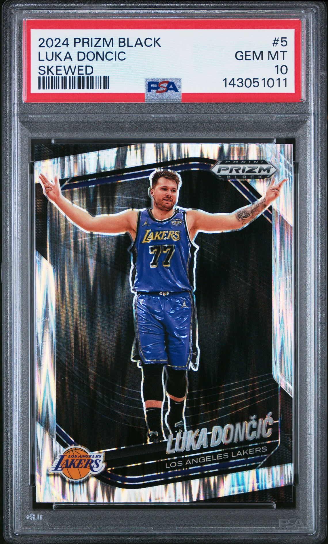 2024 Panini Prizm Black Luka Doncic #5 (Skewed) Gem Mt 10 front