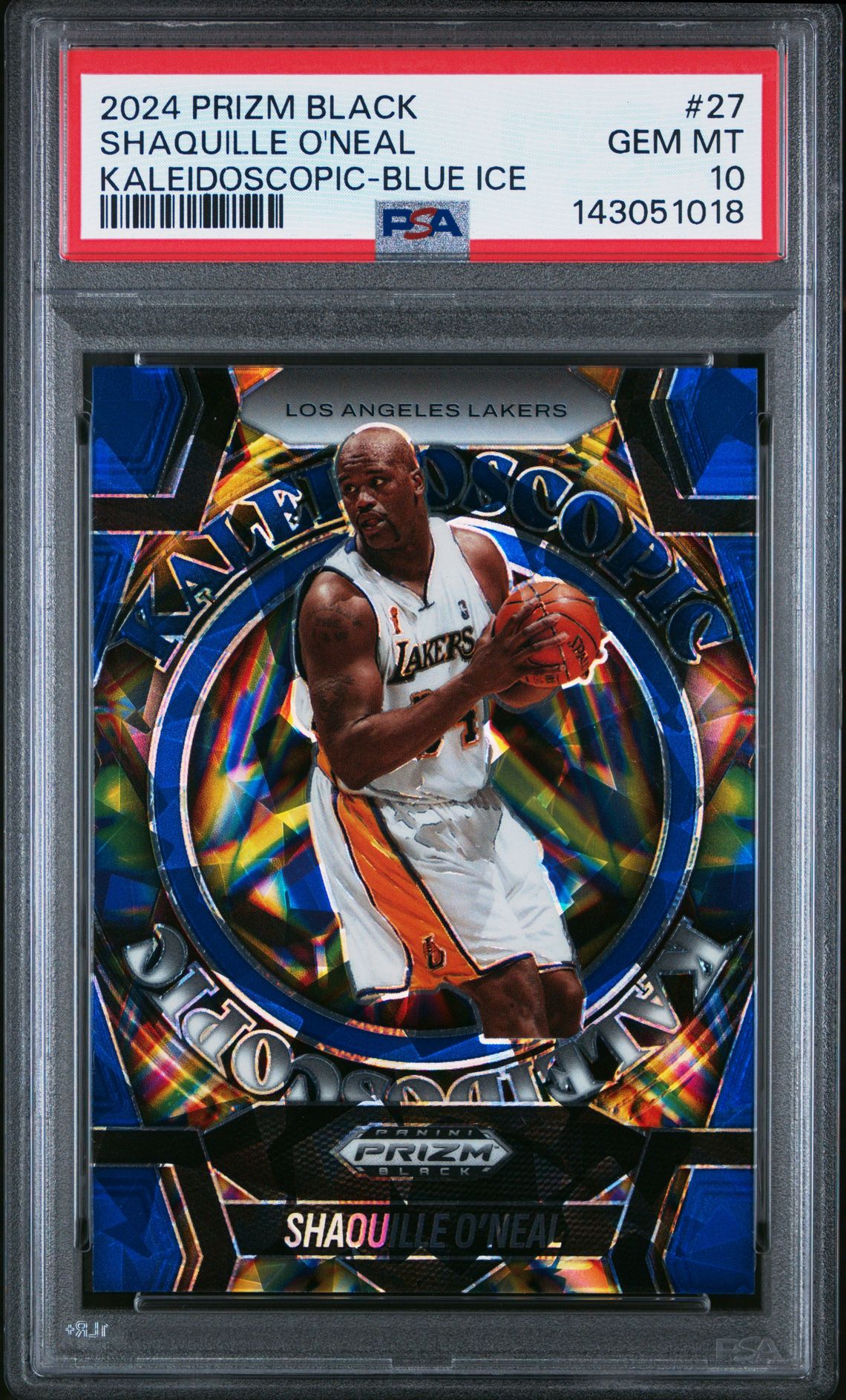 2024 Panini Prizm Black Kaleidoscopic Shaquille O'neal #27 (Kaleidoscopic-Blue Ice) Gem Mt 10 front