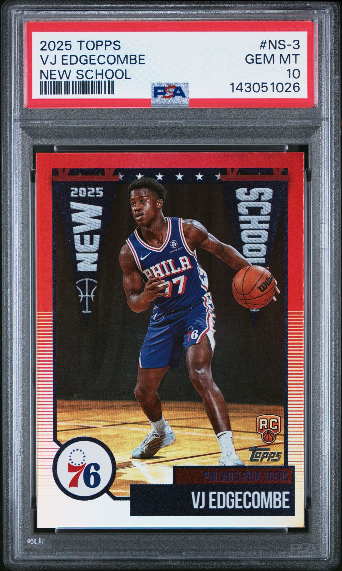 2025 Topps New School Vj Edgecombe #Ns-3 Gem Mt 10 front