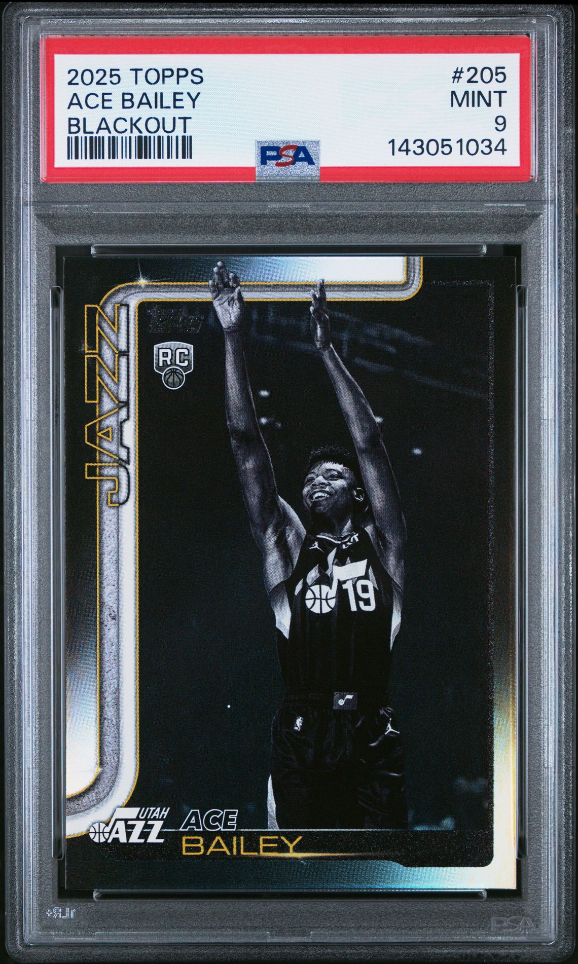 2025 Topps Ace Bailey #205 (Blackout) Mint 9 front
