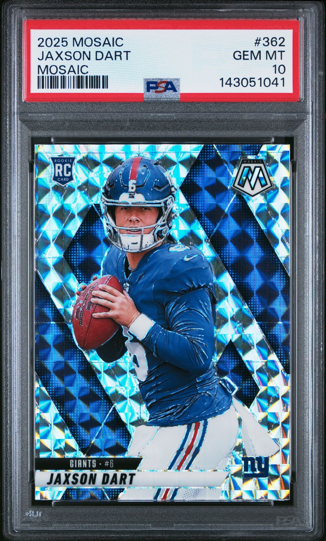 2025 Panini Mosaic Jaxson Dart #362 (Mosaic) Gem Mt 10 front