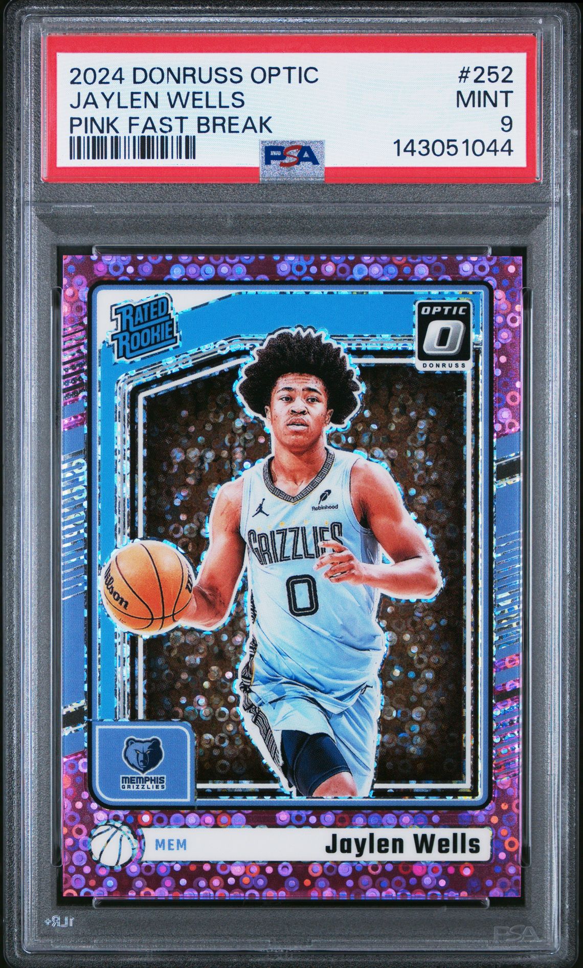 2024 Panini Donruss Optic Jaylen Wells #252 (Pink Fast Break) Mint 9 front