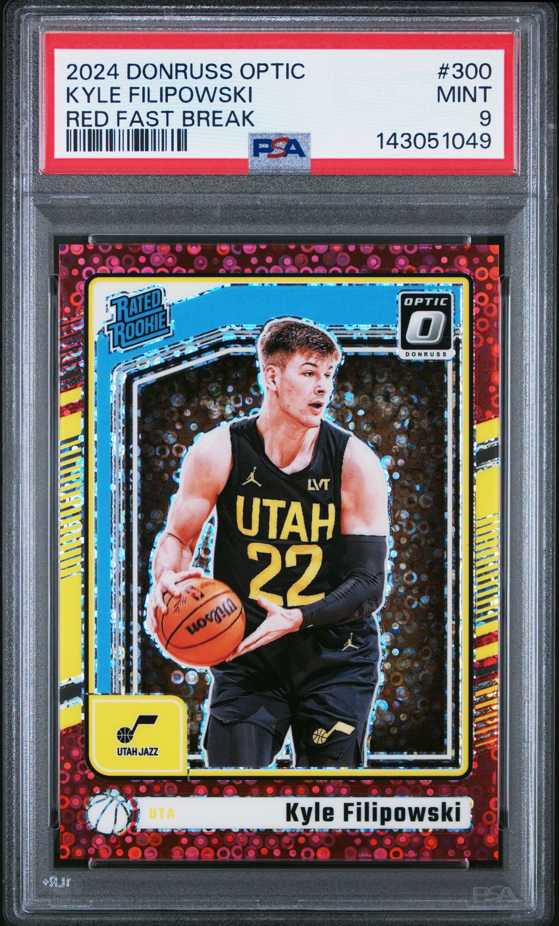 2024 Panini Donruss Optic Kyle Filipowski #300 (Red Fast Break) Mint 9 front