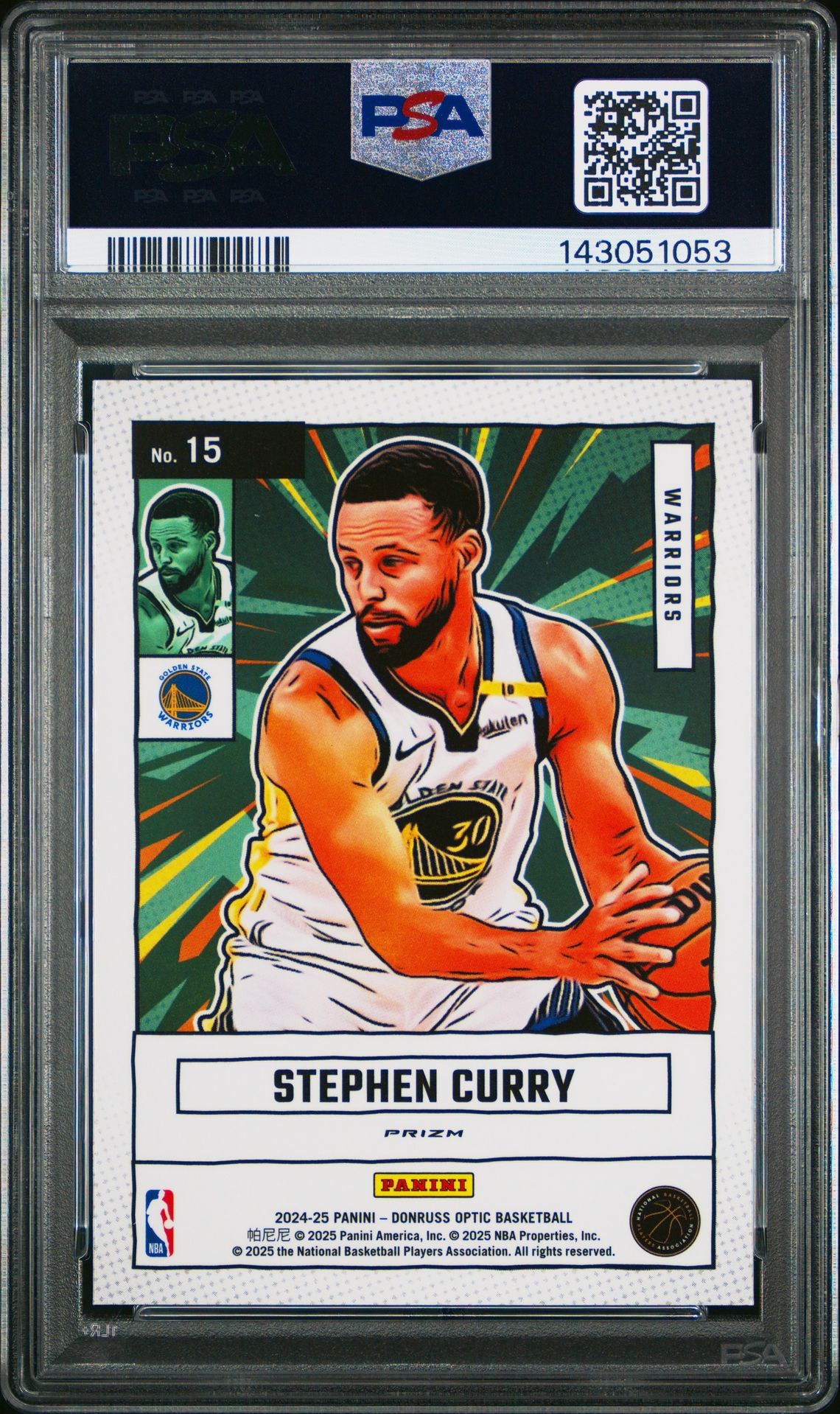 2024 Panini Donruss Optic Net Marvels Stephen Curry #15 (Net Marvels-Holo Fast Break) Gem Mt 10 back