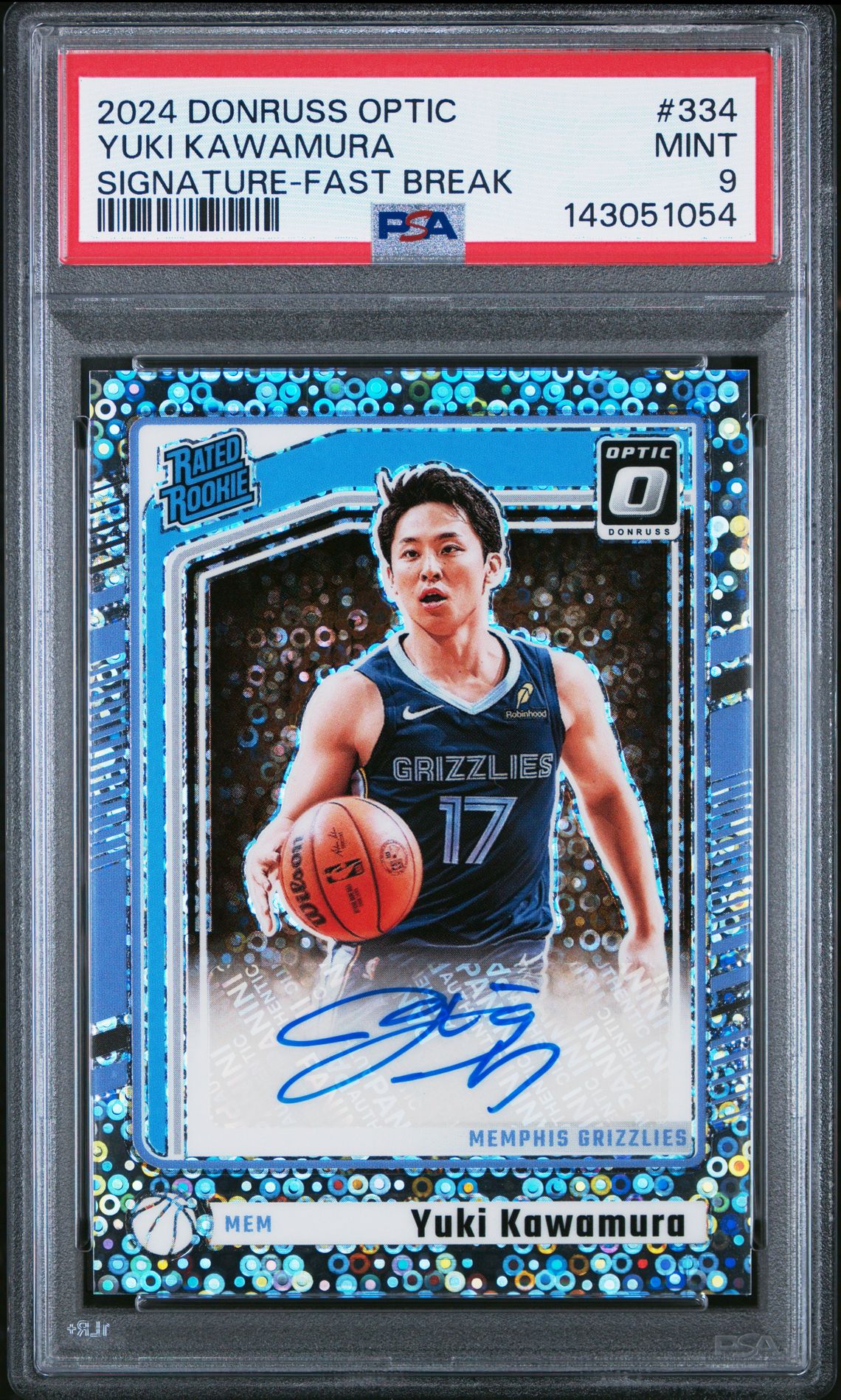 2024 Panini Donruss Optic Yuki Kawamura #334 (Signature-Fast Break) Mint 9 front