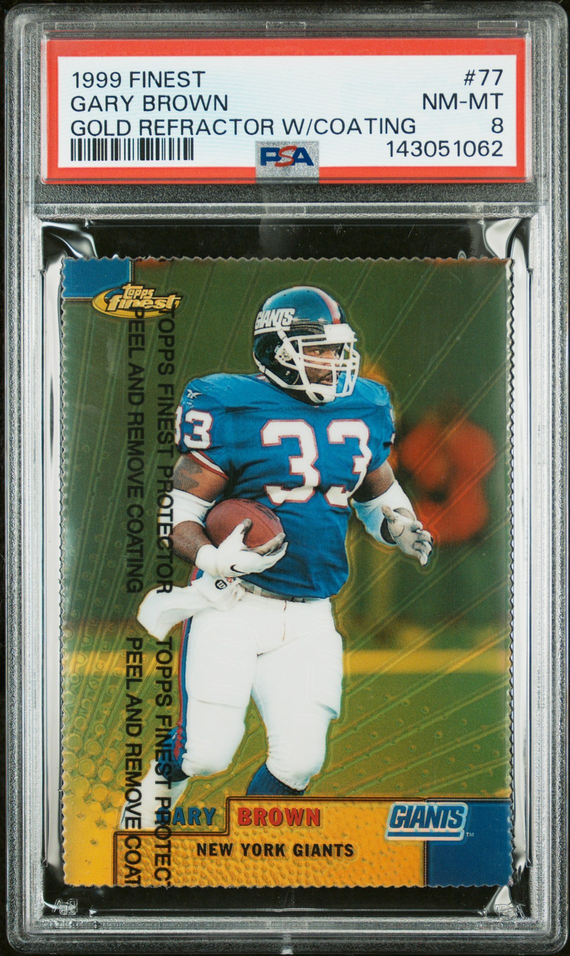 1999 Finest Gary Brown #77 (Gold Refractor W/Coating) Nm-Mt 8 front