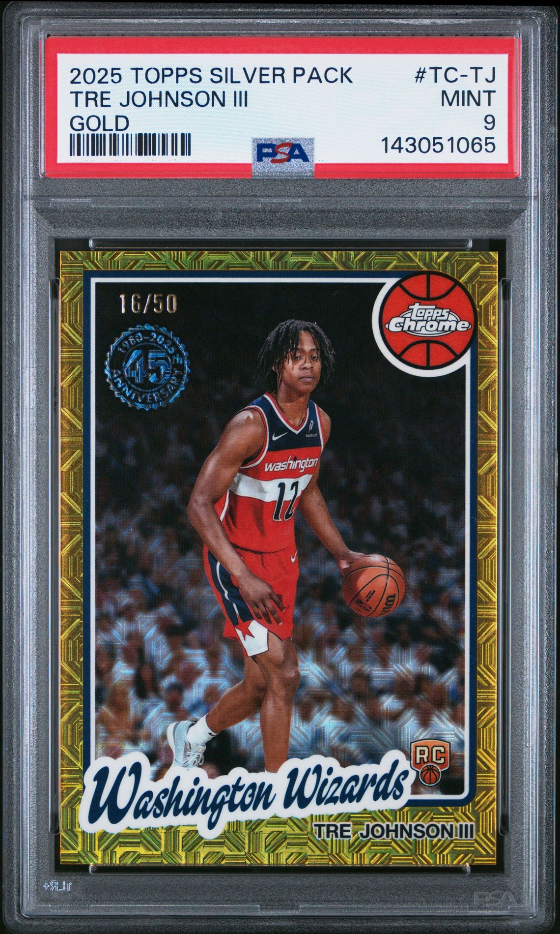 2025 Topps Silver Pack 1980-81 Topps Chrome Basketball Tre Johnson Iii #Tc-Tj (Gold) Mint 9 front