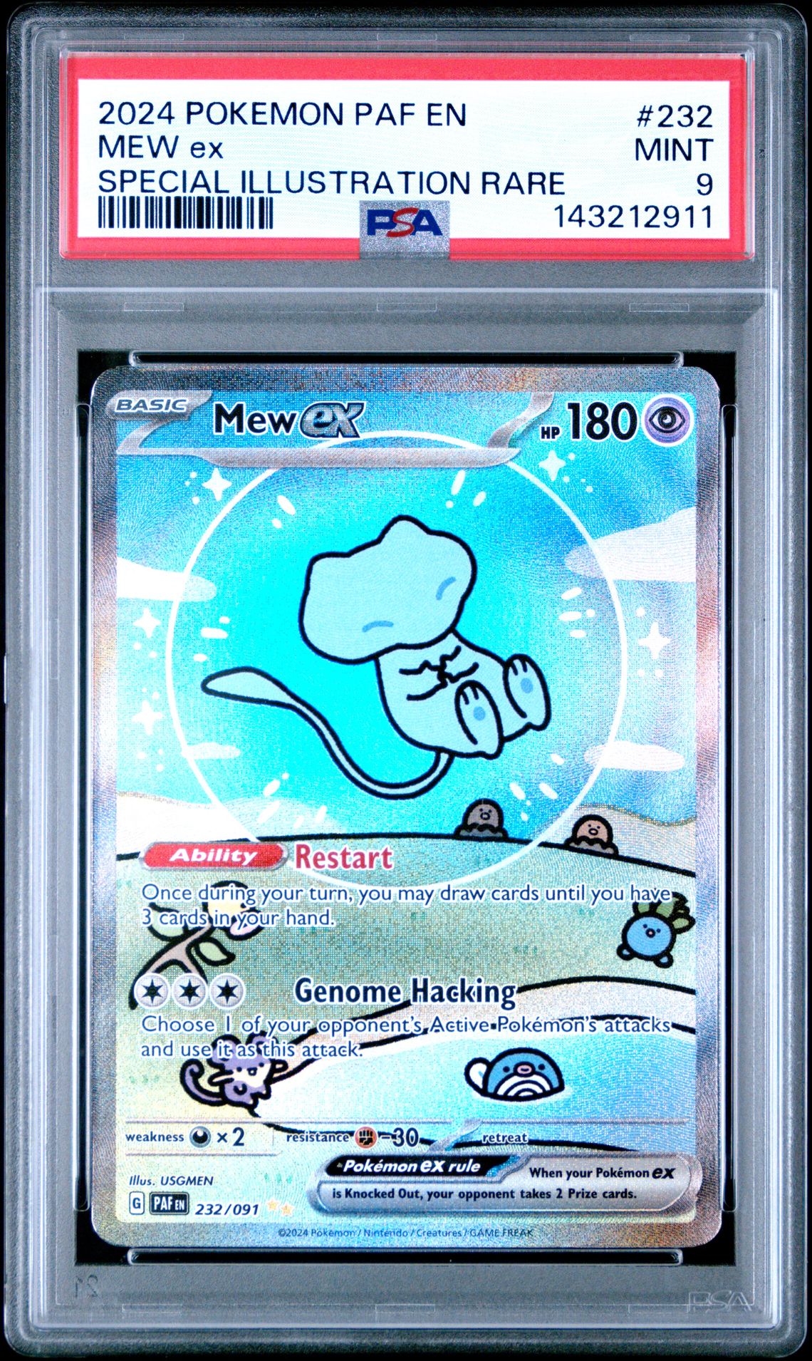 2024 Pokemon Paf En-Paldean Fates Mew Ex #232 (Special Illustration Rare) Mint 9 front