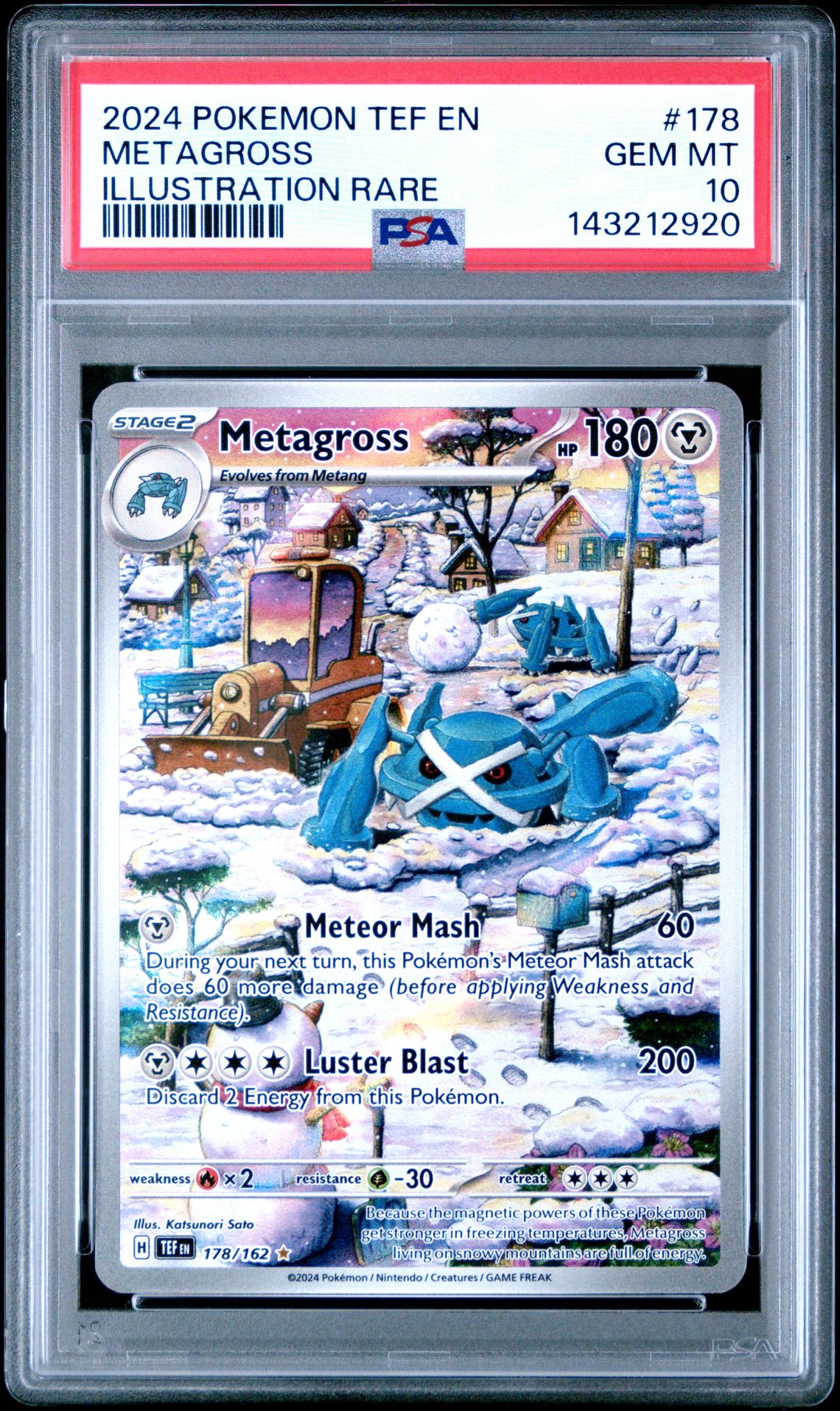 2024 Pokemon Tef En-Temporal Forces Metagross #178 (Illustration Rare) Gem Mt 10 front