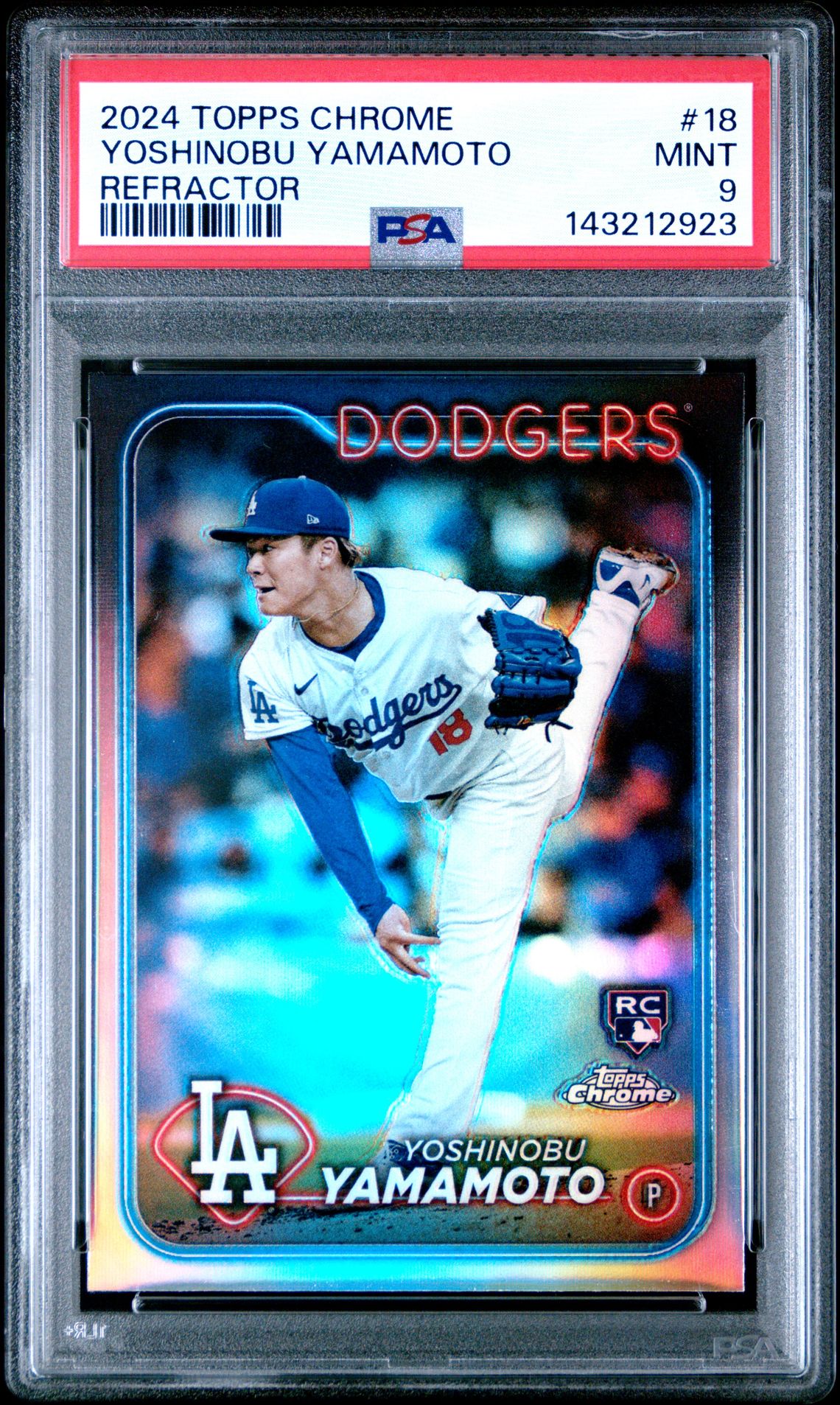 2024 Topps Chrome Yoshinobu Yamamoto #18 (Refractor) Mint 9 front