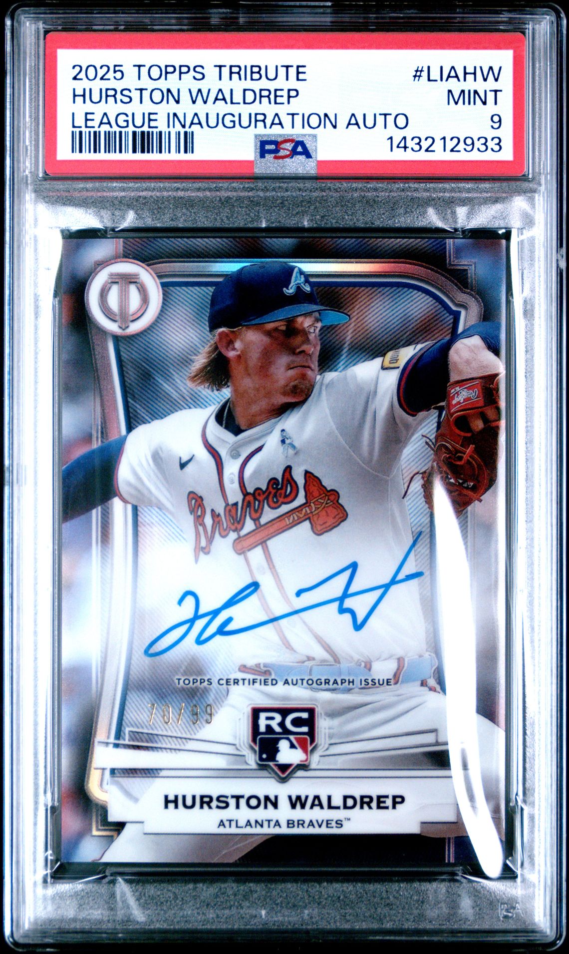 2025 Topps Tribute League Inauguration Autographs Hurston Waldrep #Liahw Mint 9 front