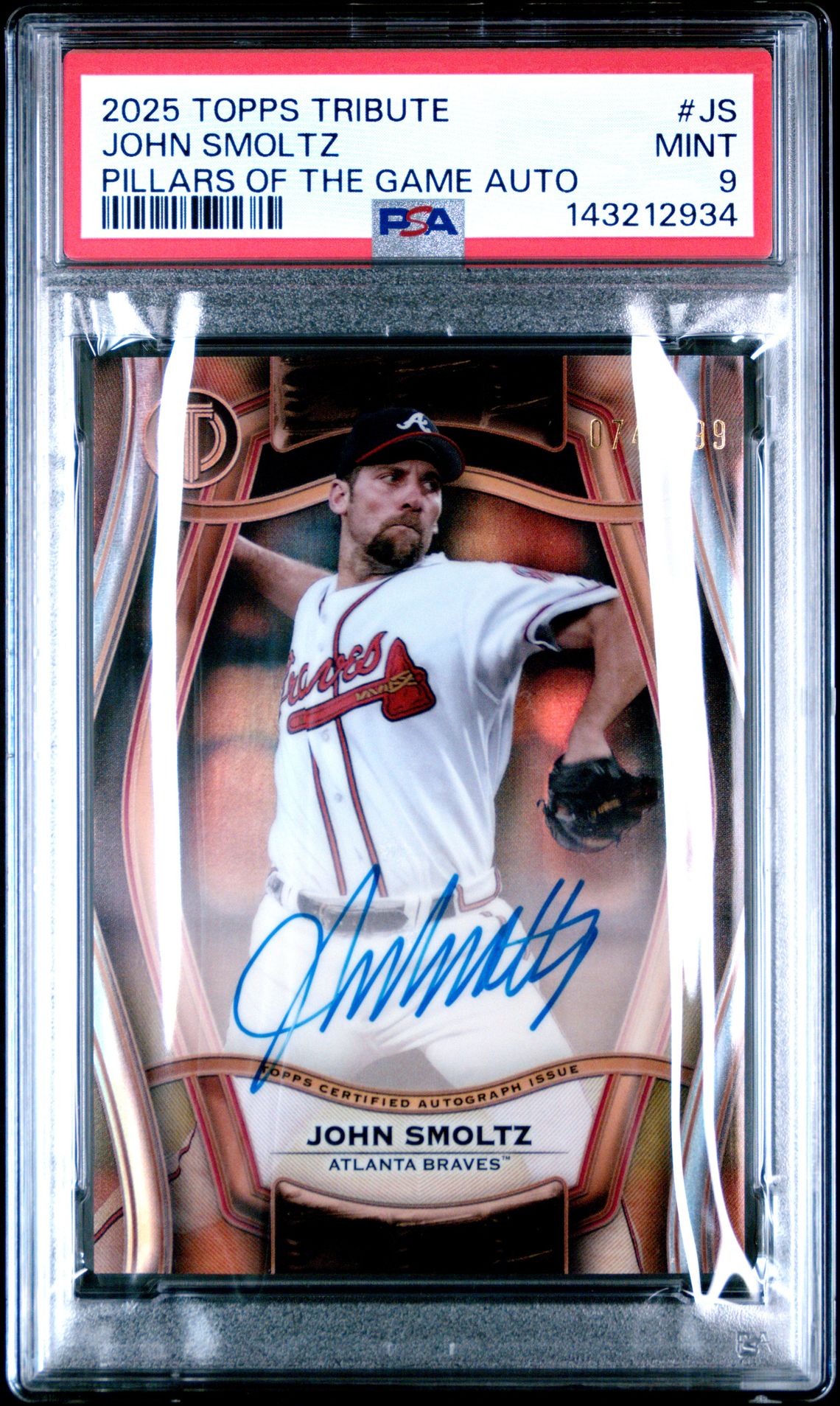 2025 Topps Tribute Pillars Of The Game Autographs John Smoltz #Js Mint 9 front