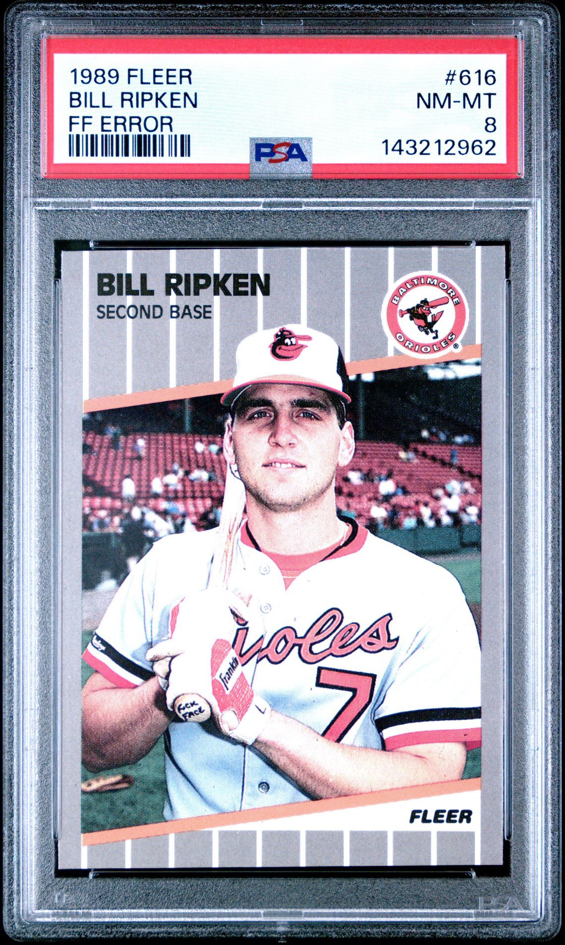 1989 Fleer Bill Ripken #616 (Ff Error) Nm-Mt 8 front
