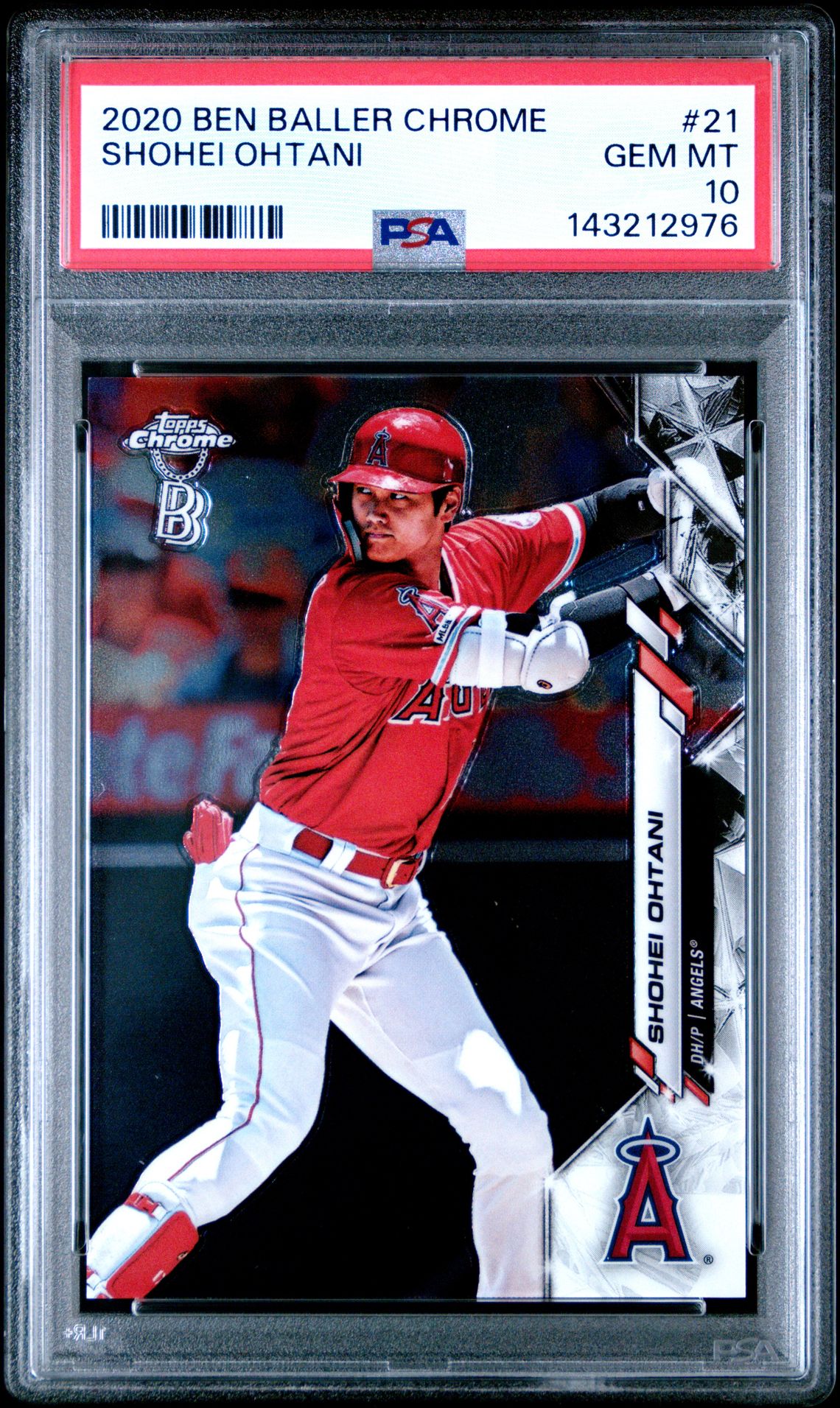 2020 Ben Baller Chrome Shohei Ohtani #21 Gem Mt 10 front