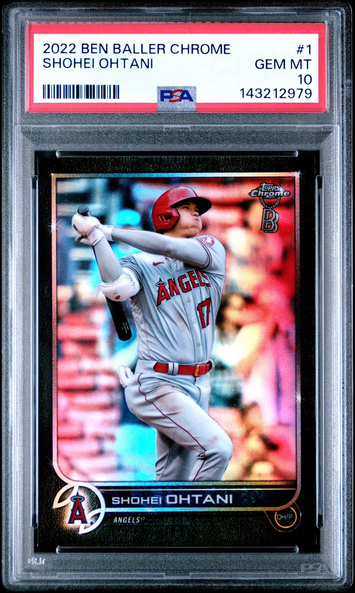 2022 Topps Chrome Ben Baller Shohei Ohtani #1 Gem Mt 10 front