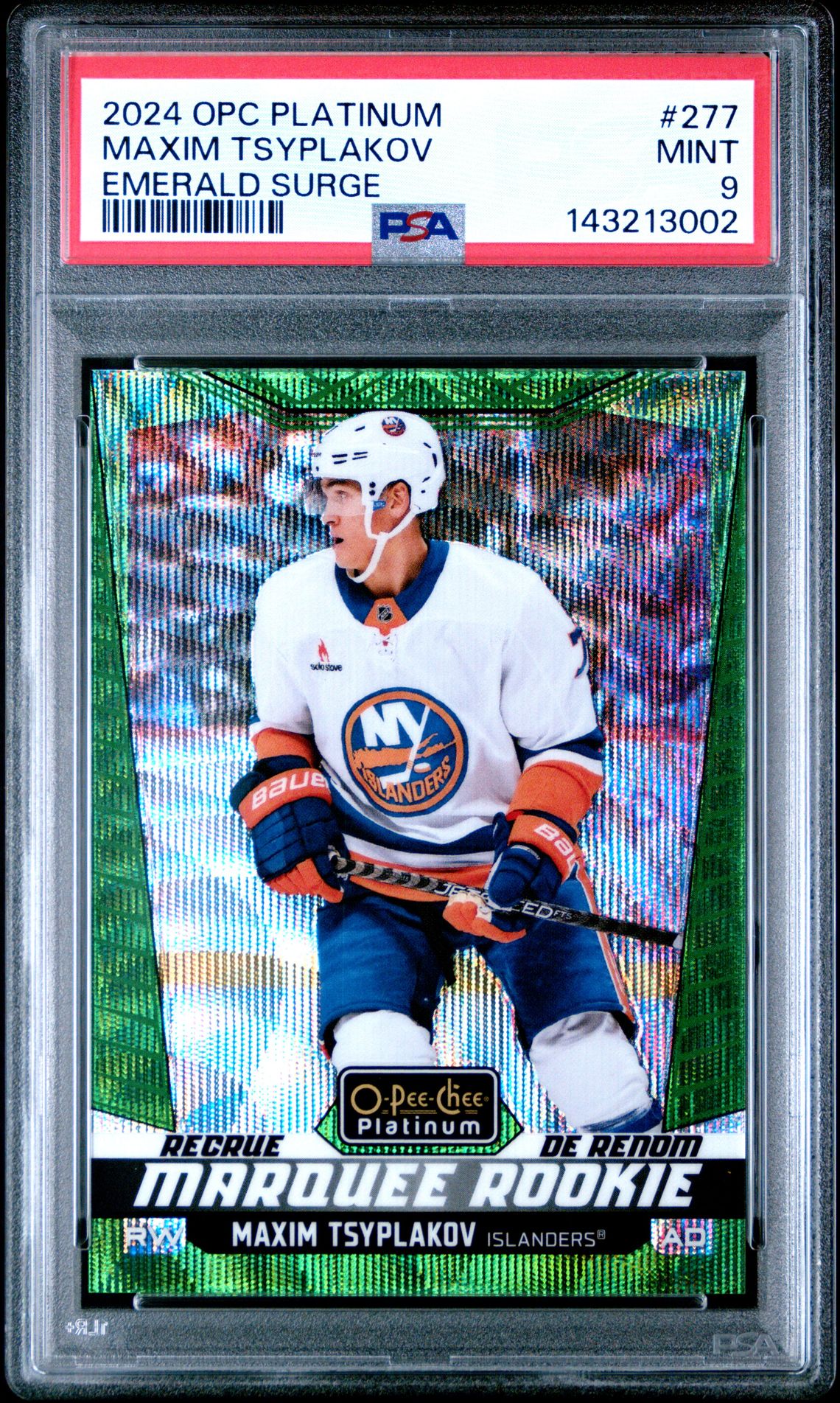 2024 Upper Deck O-Pee-Chee Platinum Maxim Tsyplakov #277 (Emerald Surge) Mint 9 front