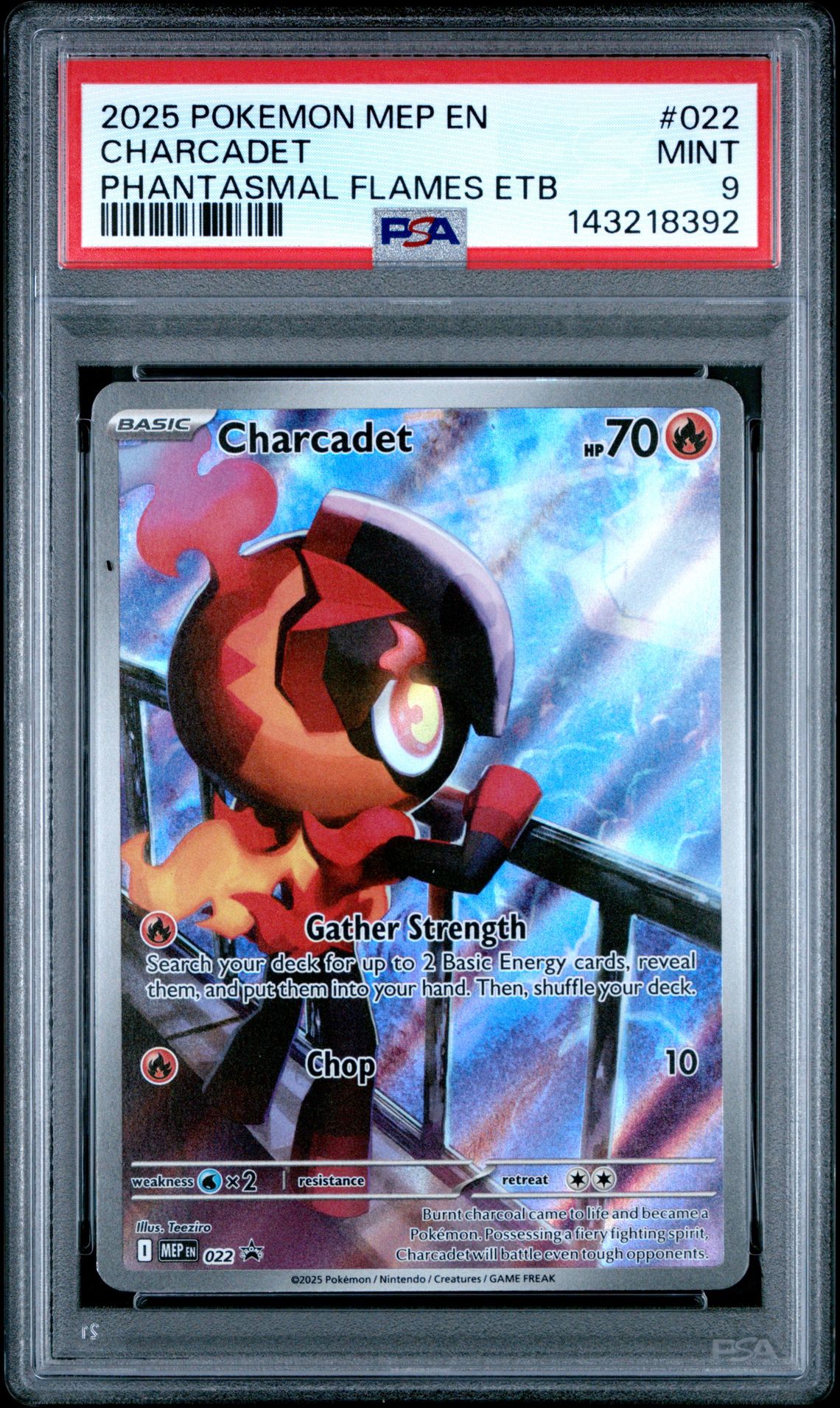 2025 Pokemon POKEMON MEP EN-ME BLACK STAR PROMO PHANTASMAL FLAMES ETB #022 Charcadet front