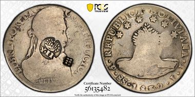 (1834-37) 8 R KM-100 C/M on Bolivia 8S N1