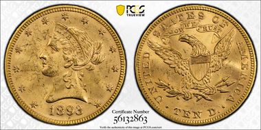 1893 $10 MS64