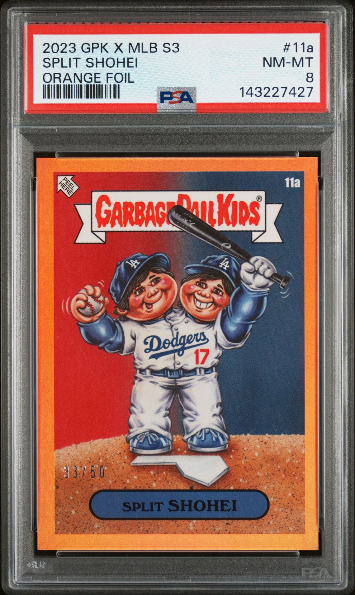 2023 Topps TOPPS GARBAGE PAIL KIDS X MLB SERIES 3 Orange #11A Split Shohei front