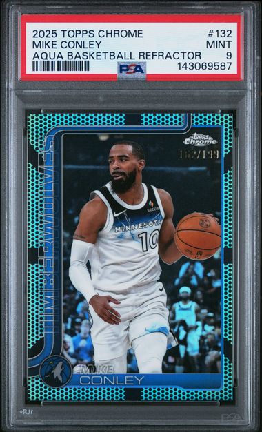 2025 Topps Topps Chrome Aqua Refractor #132 Mike Conley front
