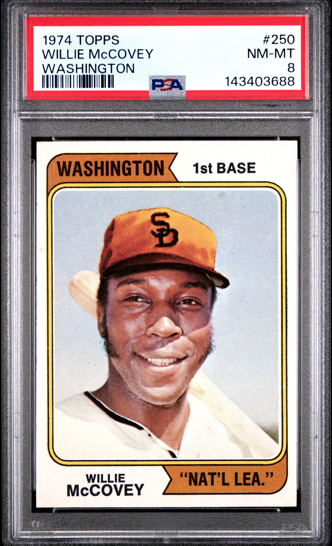 1974 Topps #250 Willie Mccovey front