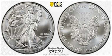 2020 $1 Silver Eagle MS67