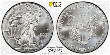 2020 $1 Silver Eagle MS68