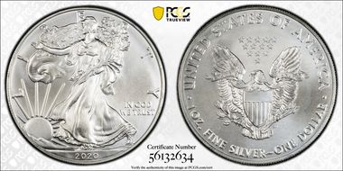 2020 $1 Silver Eagle MS67