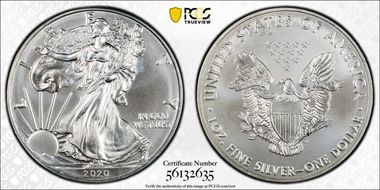 2020 $1 Silver Eagle MS67