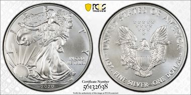 2020 $1 Silver Eagle MS67