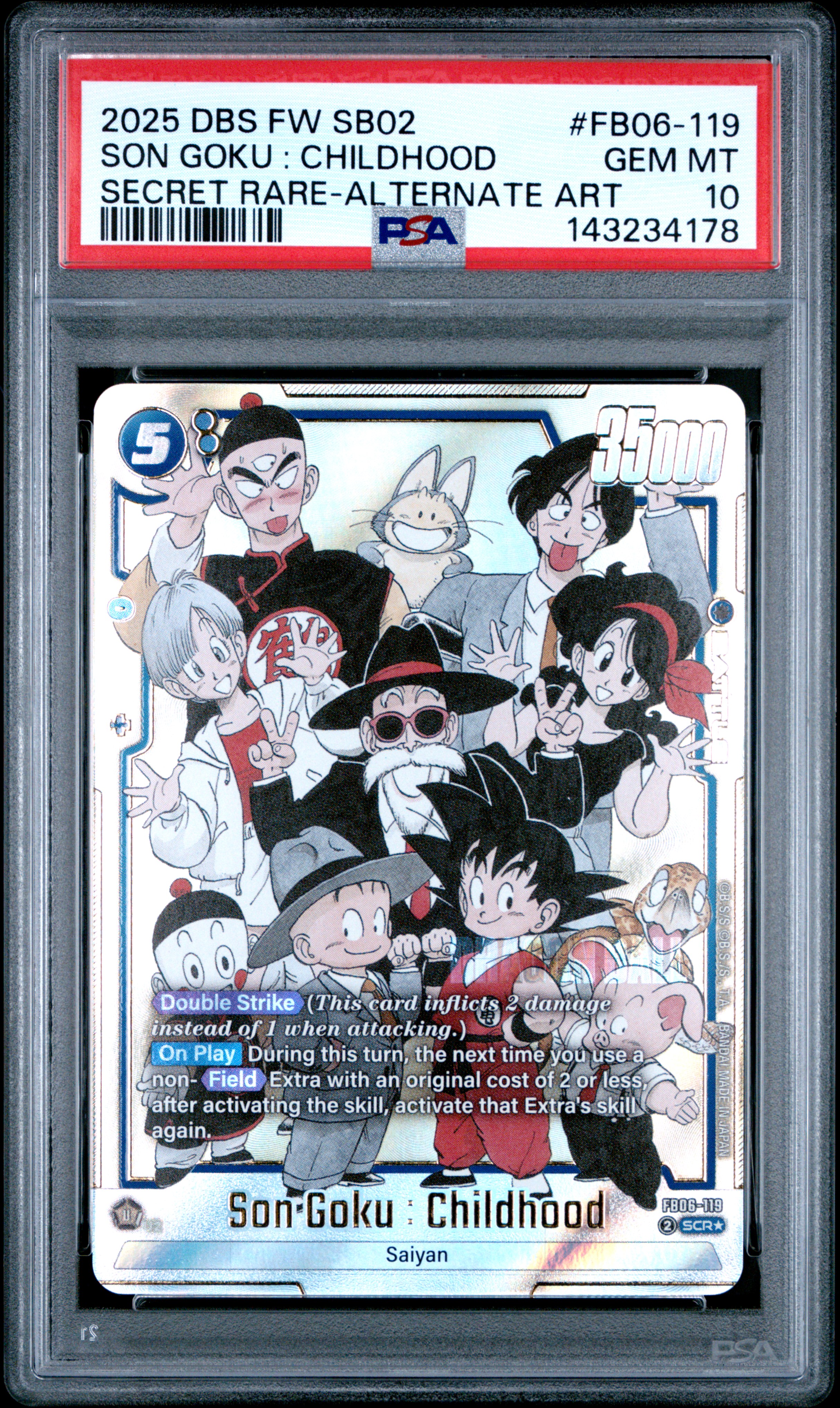 2025 #FB06-119 Son Goku : Childhood PSA 10 Dragon Ball Super Card Game Fusion World Manga Booster 02