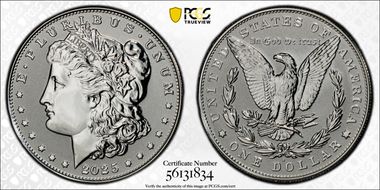 2025-S $1 Morgan Dollar Rev PR Two-Coin Reverse Proof Set First Strike PR70
