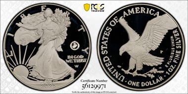 2025-P $1 Silver Eagle w/ US Marine Corps Privy 250th Anniversary Advanced Release PR70DCAM