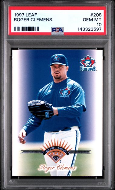 1997 Leaf Blue #208 Roger Clemens front