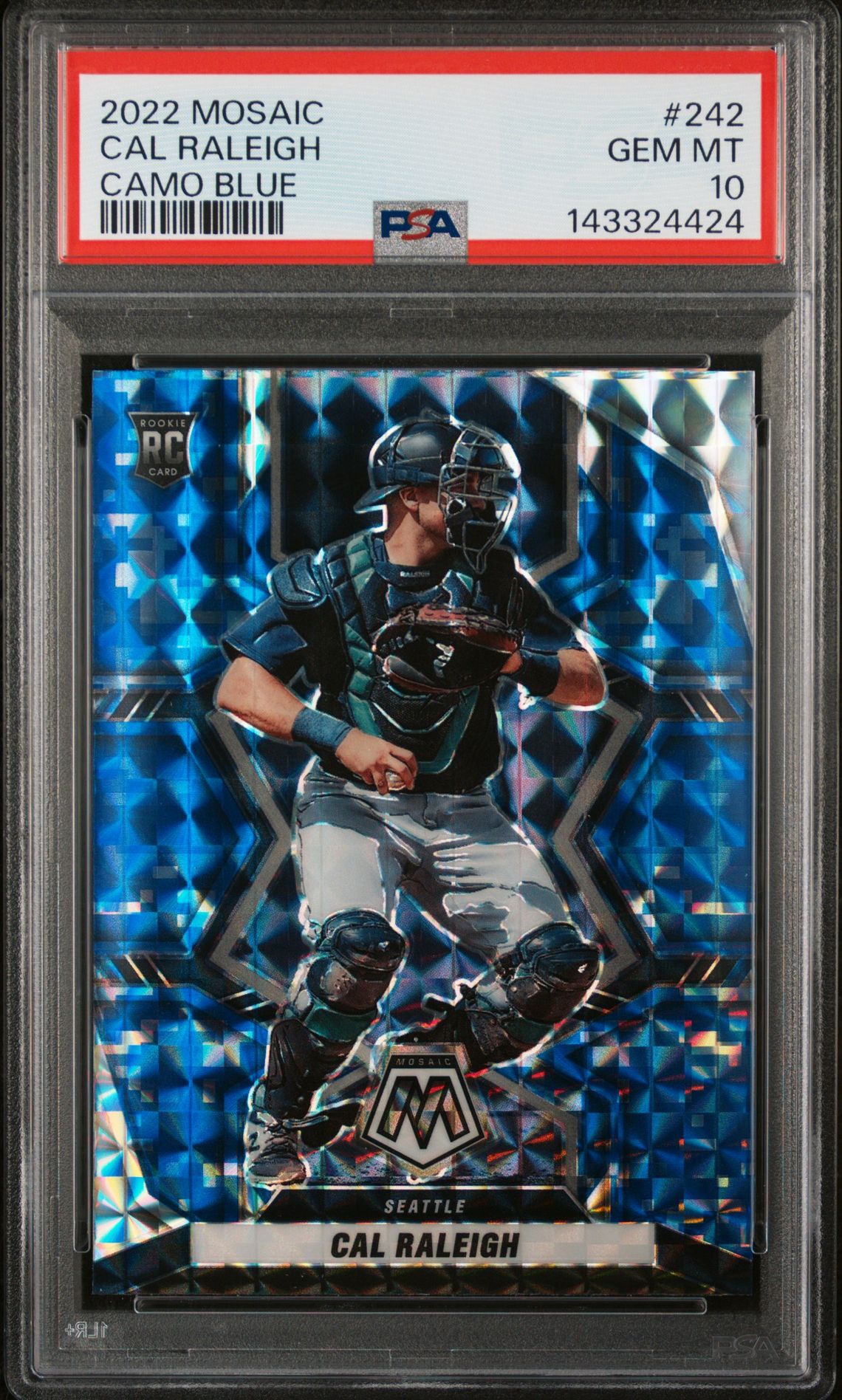 2022 Panini PANINI MOSAIC CAMO BLUE #242 Cal Raleigh front
