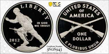 2012-W $1 Infantry PR69DCAM