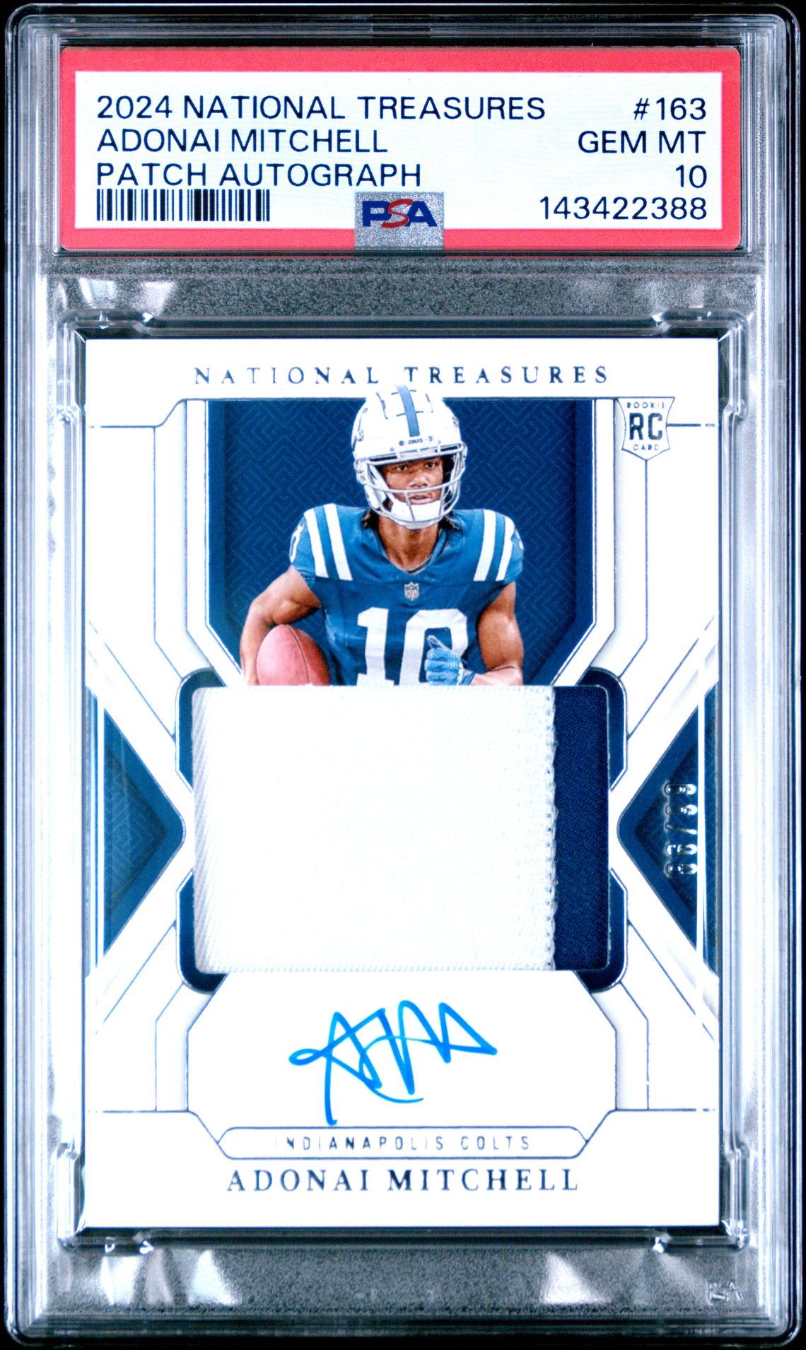 2024 Panini PANINI NATIONAL TREASURES PATCH AUTOGRAPH #163 Adonai Mitchell front