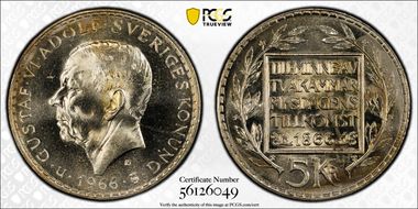 1966-U 5 Kr Constitutional Reform KM-839  Ag MS65