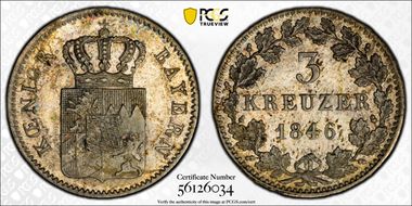 1846 3 Kr MS66