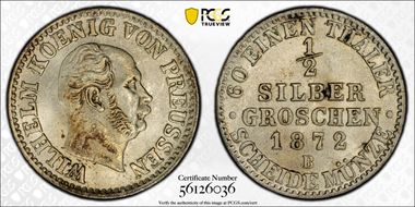 1872-B 1/2 Gr MS65