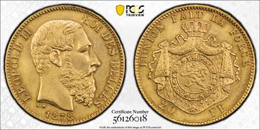 1878 20 Fr KM-37 Au N1