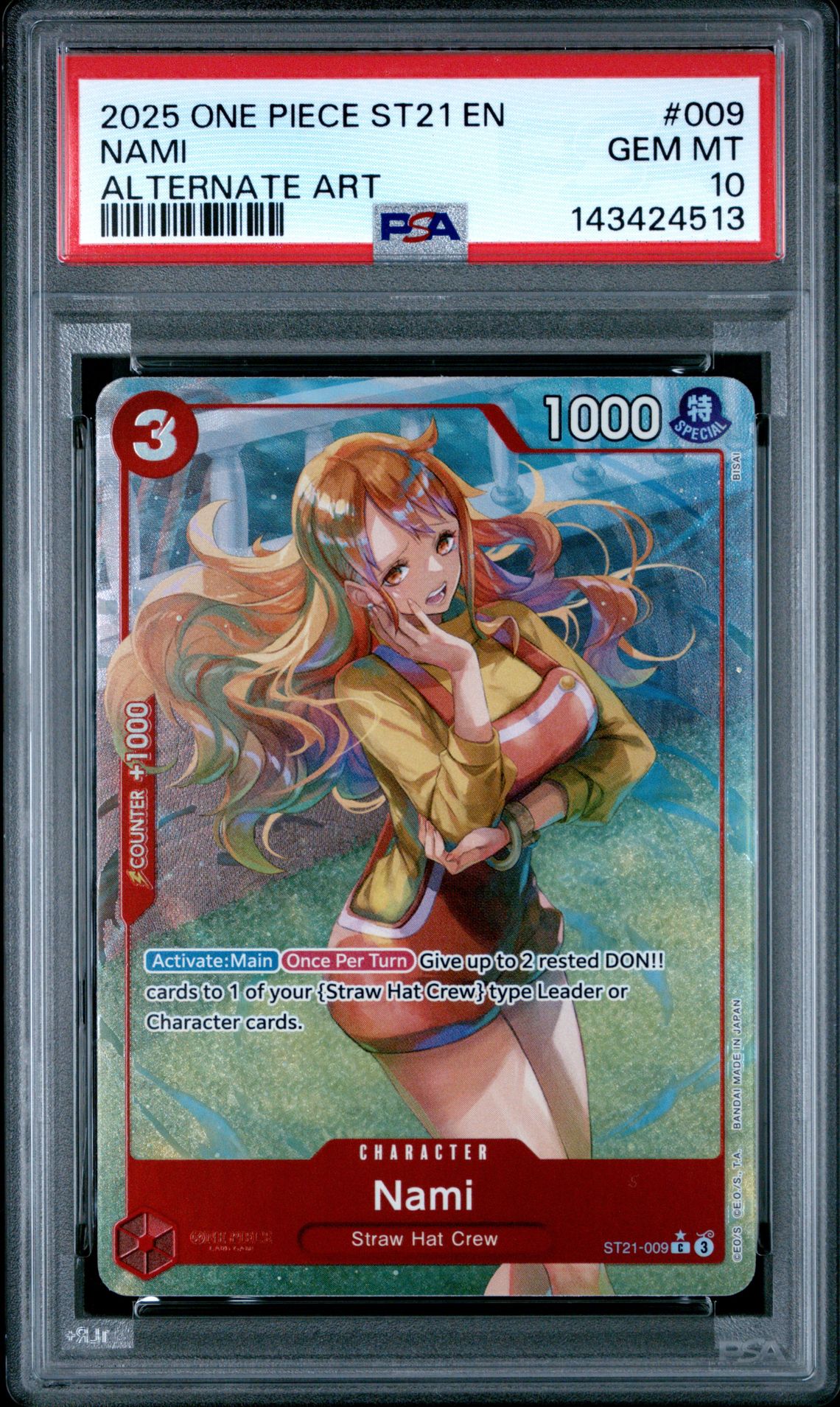 2025 One Piece ONE PIECE STARTER DECK ST21-EX GEAR 5 ALTERNATE ART #009 Nami front