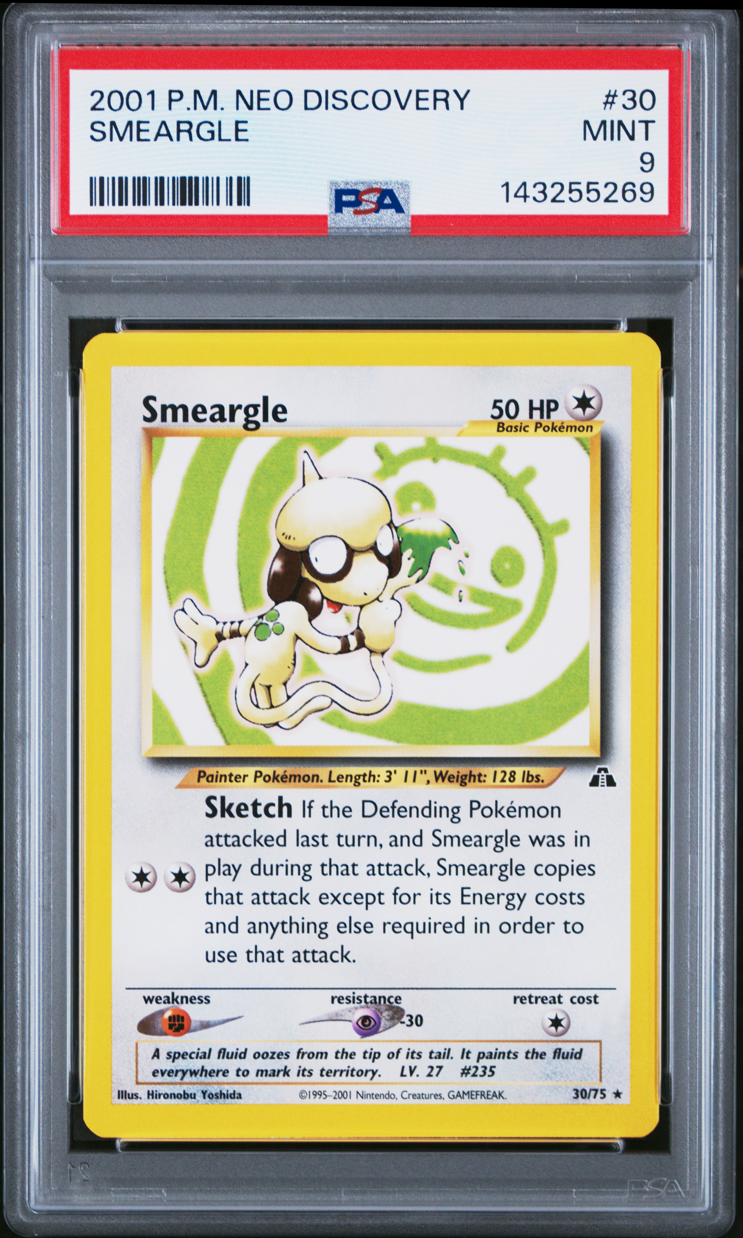 2001 #30 Smeargle PSA 9 Neo Discovery