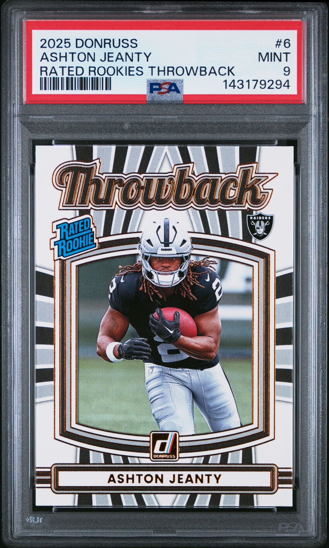 2025 Panini PANINI DONRUSS RATED ROOKIES THROWBACK #6 Ashton Jeanty front